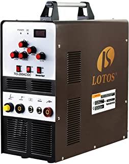 LOTOS TIG200ACDC 200A AC DC Aluminum Tig Welder with DC Stick Arc Welder, Square Wave Inverter with Foot Pedal and Argon