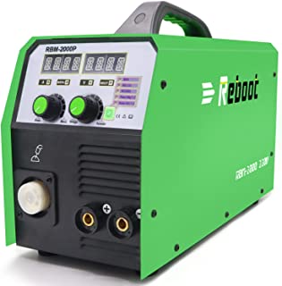 Reboot Mig Welder Aluminum 5 in 1 200AMP MIG200DP Flux Core Welding Machine 2T 4T Pulse DSP Control 220V Gasless IGBT Inverter