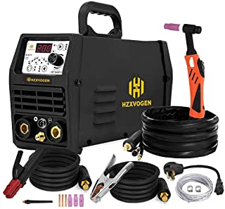 HZXVOGEN 110V/220V Tig Welder Pulse 200A Dual Voltage Arc Stick MMA Inverter IGBT Digital Welding Machine High Frequency Digital Control (TIG200P)