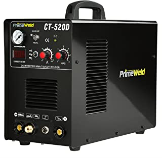 PrimeWeld 3-in-1 50 Amp Plasma Cutter, 200 Amp TIG Welder and 200 Amp Stick Welder - Welding and Cutting Combo, Mobile Welding Machine, Portable Plasma Cutter, Multipurpose Welder and Cutter, CT-520D