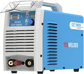 YESWELDER CUT-65DS 65A Non-Touch Pilot Arc Air Plasma Cutter Non High Frequency arc starting, Digital 110/220V Dual Voltage IGBT Inverter Plasma Cutting Machine, 5/8 Inch Clean Cut